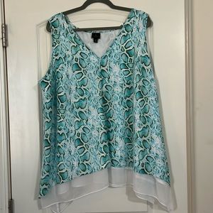Worthington Women snake print sleeveless blouse size 2X
